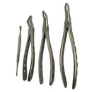 Kit Fórceps Especiais para raízes + Descolador Molt 9 - 4 instrumentos